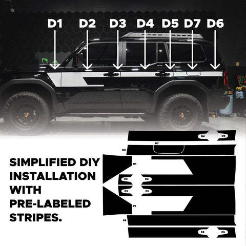 Toyota Land Cruiser Vinyl Heritage Side Stripes | '24 - Present